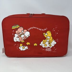 Care Bears Red Suitcase Luggage 18 Inch Vintage 1983 Collector Travel Case